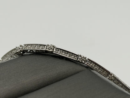 14k Heavy 7.9 gram Diamond Bracelet 7" Tennis Style Solid Gold Bracelet