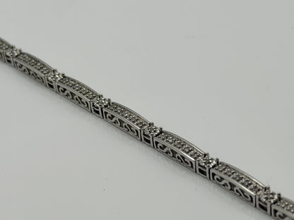 14k Heavy 7.9 gram Diamond Bracelet 7" Tennis Style Solid Gold Bracelet