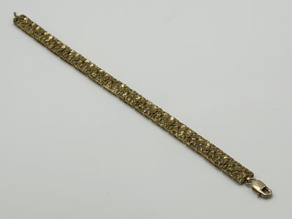 10k  Heavy 5.8 grams Solid Gold Diamond-Cut Design Bracelet 7" Chain