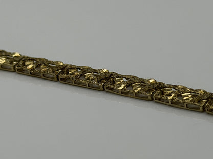 10k  Heavy 5.8 grams Solid Gold Diamond-Cut Design Bracelet 7" Chain