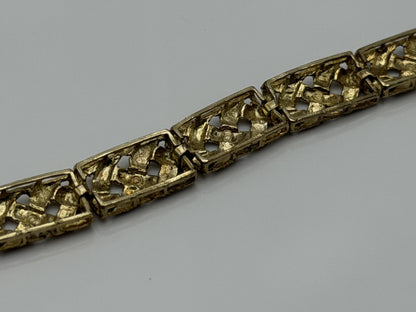 10k  Heavy 5.8 grams Solid Gold Diamond-Cut Design Bracelet 7" Chain