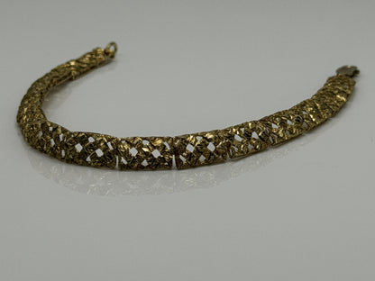 10k  Heavy 5.8 grams Solid Gold Diamond-Cut Design Bracelet 7" Chain