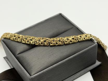 10k  Heavy 5.8 grams Solid Gold Diamond-Cut Design Bracelet 7" Chain