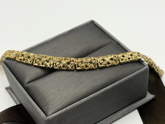 10k  Heavy 5.8 grams Solid Gold Diamond-Cut Design Bracelet 7" Chain