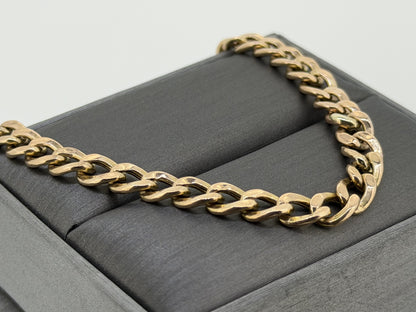 10k Yellow Gold 4.6 gram Custom Curb Chain Bracelet  8"