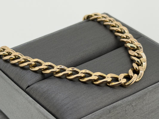 10k Yellow Gold 4.6 gram Custom Curb Chain Bracelet  8"