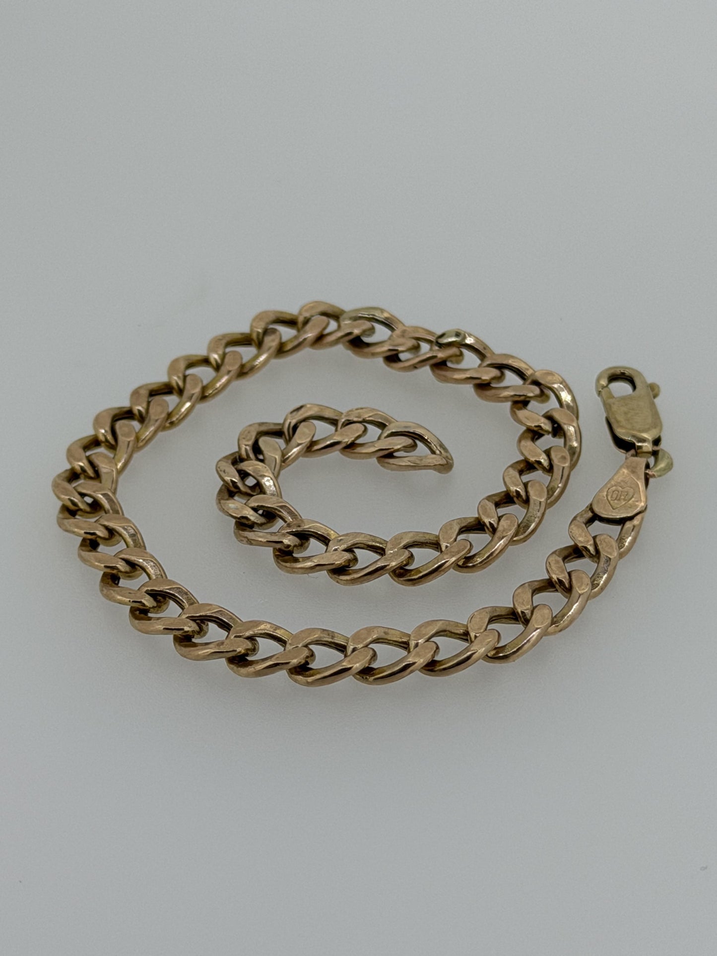 10k Yellow Gold 4.6 gram Custom Curb Chain Bracelet  8"