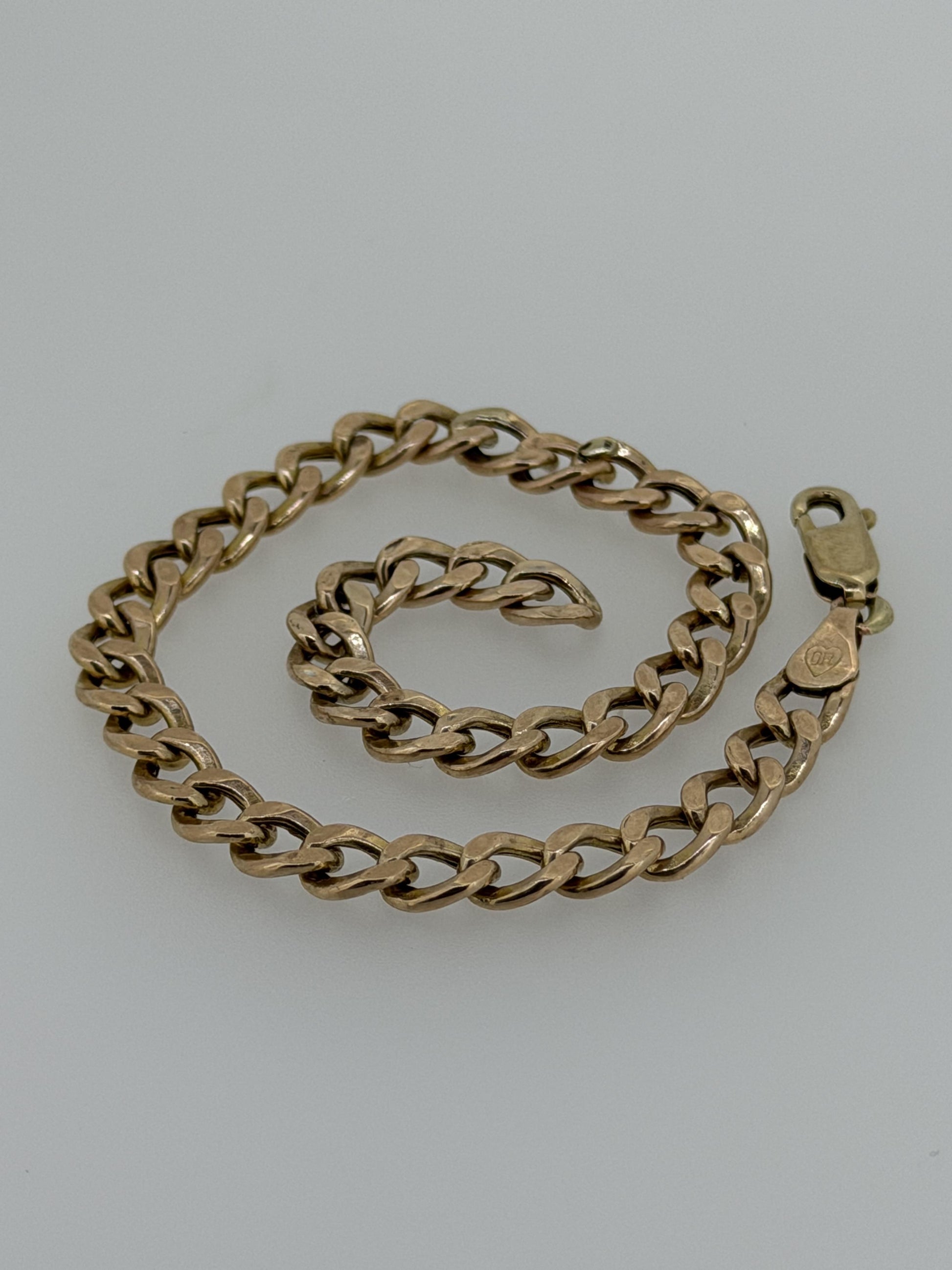 10k Yellow Gold 4.6 gram Custom Curb Chain Bracelet  8"
