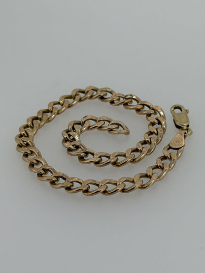 10k Yellow Gold 4.6 gram Custom Curb Chain Bracelet  8"