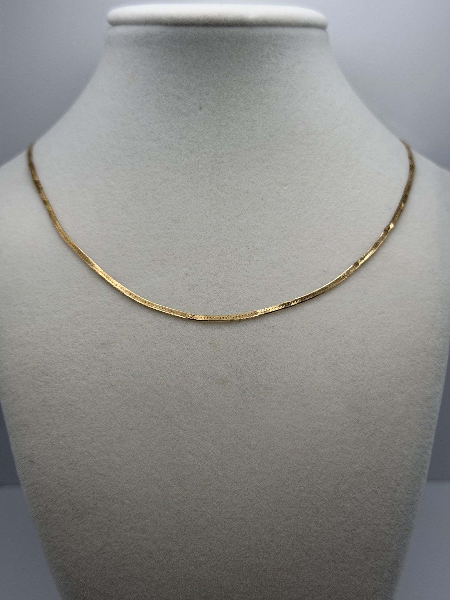 14k Yellow Gold Vintage italian Gold Snake Chain Necklace 30"