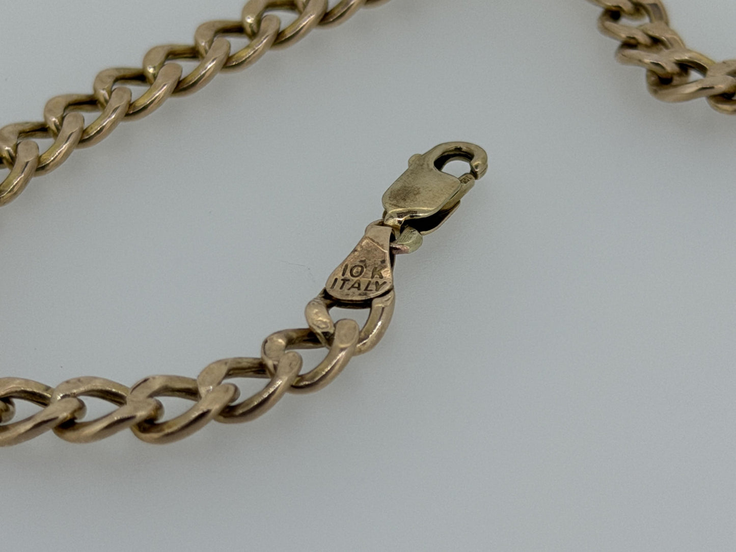10k Yellow Gold 4.6 gram Custom Curb Chain Bracelet  8"