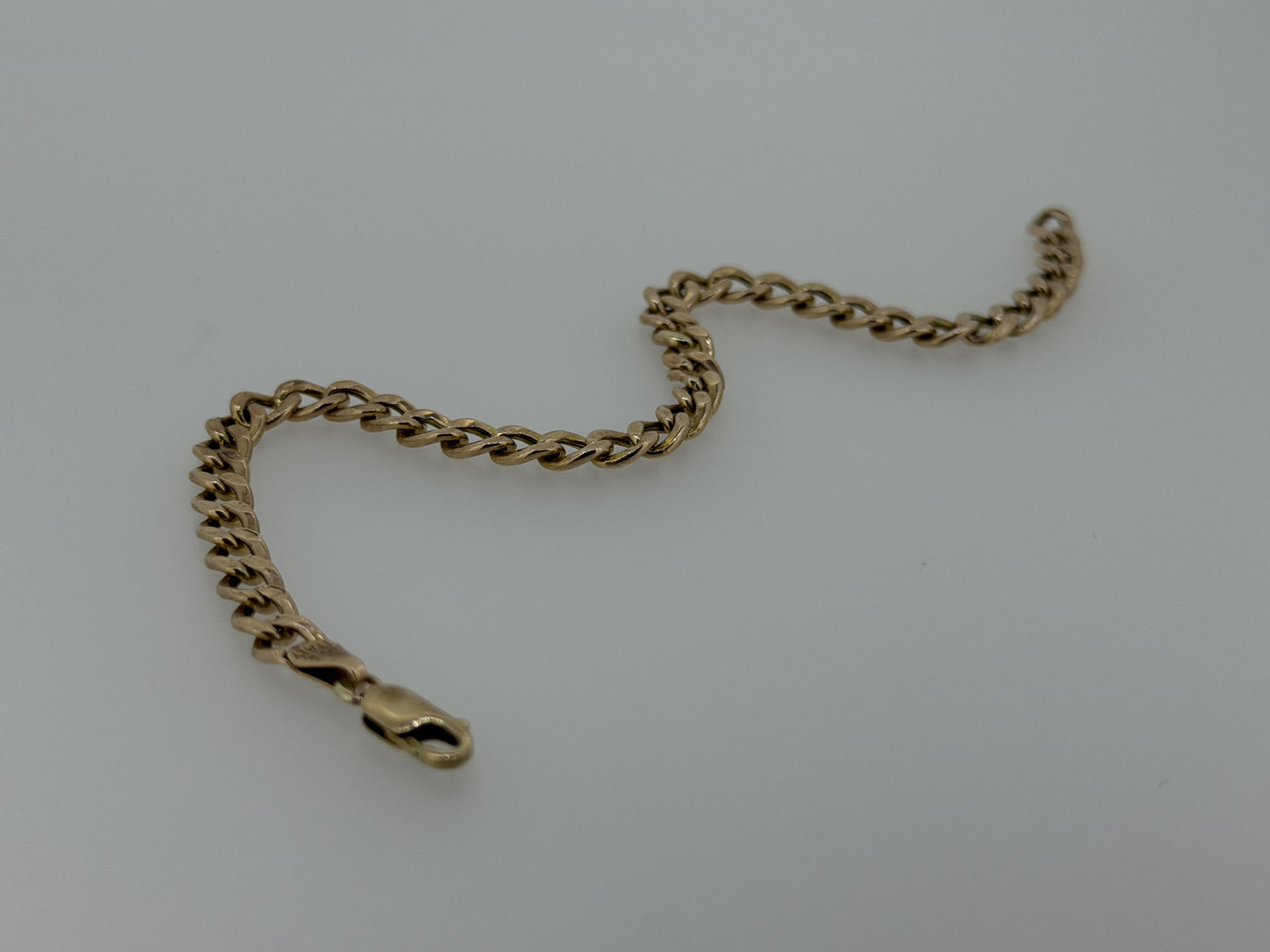 10k Yellow Gold 4.6 gram Custom Curb Chain Bracelet  8"