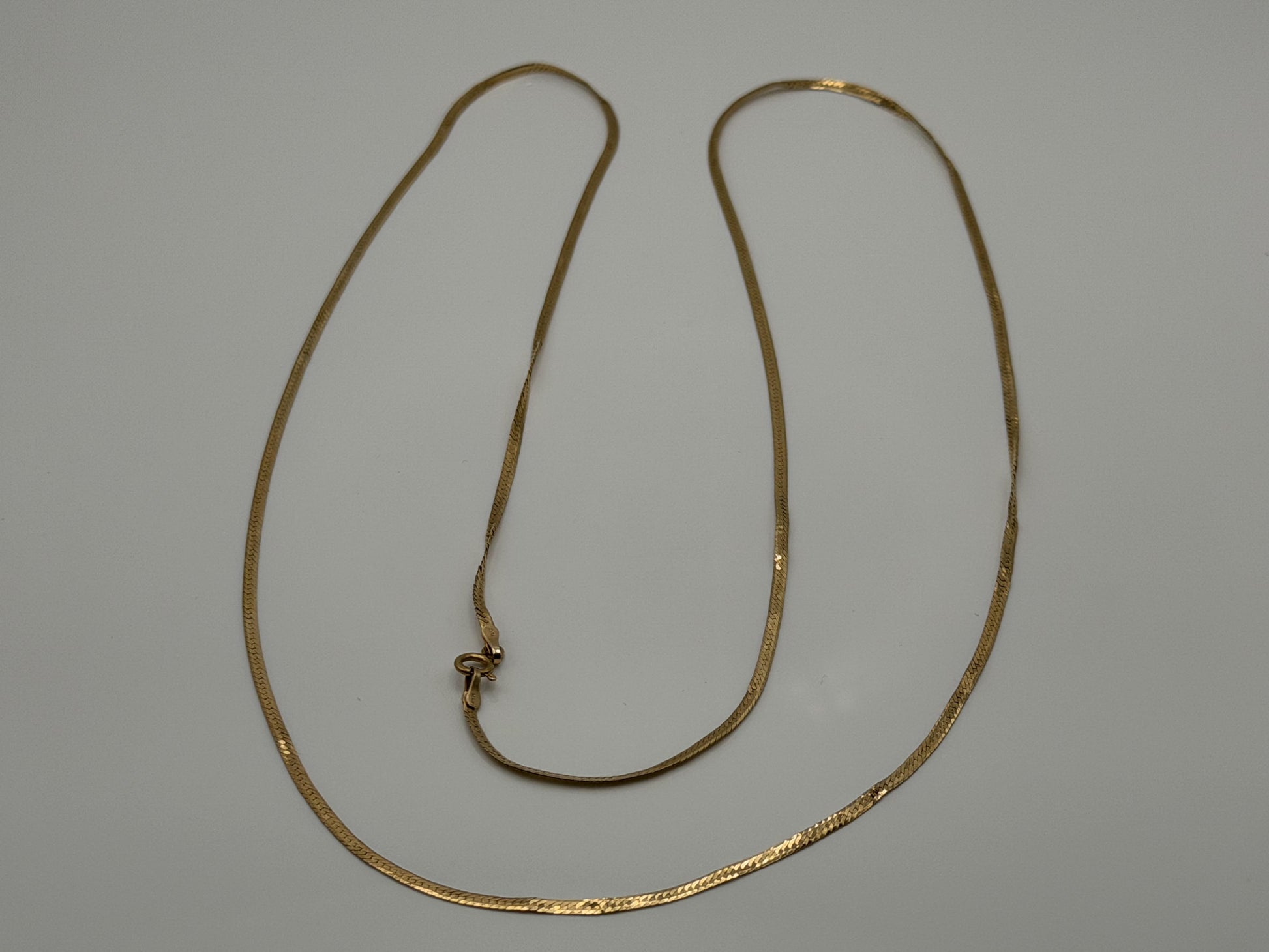 14k Yellow Gold Vintage italian Gold Snake Chain Necklace 30"