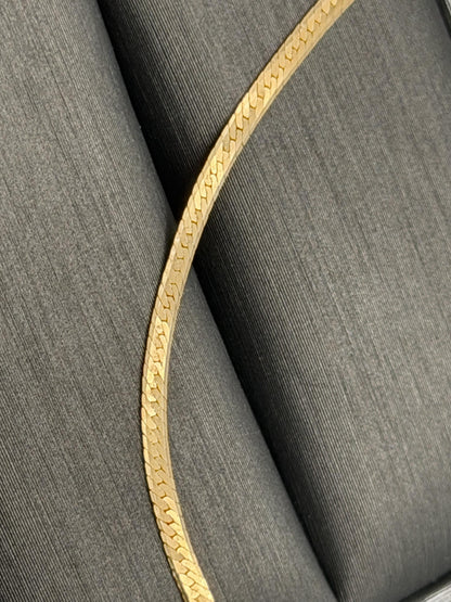 14k Yellow Gold Vintage italian Gold Snake Chain Necklace 30"