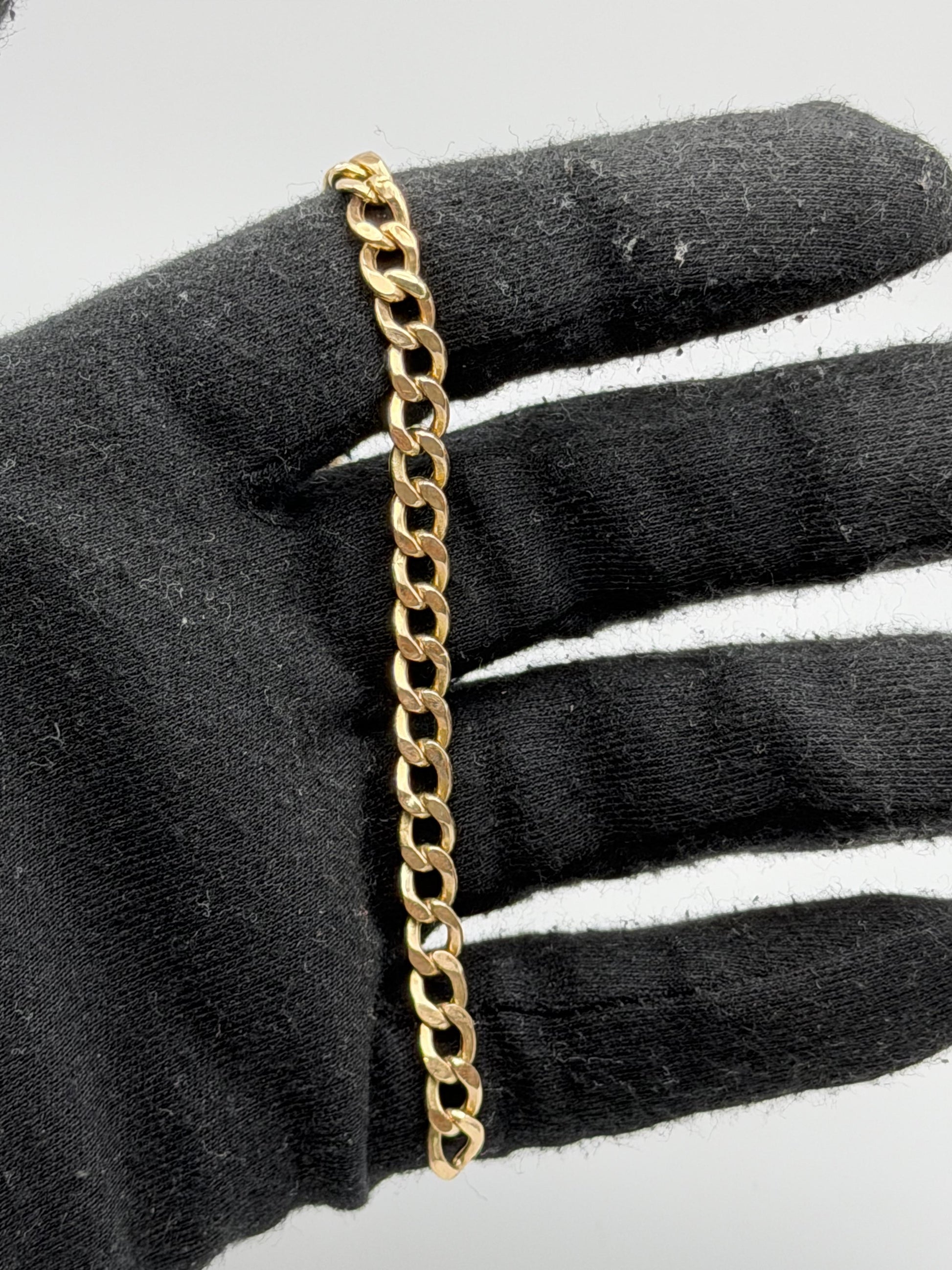 10k Yellow Gold 4.6 gram Custom Curb Chain Bracelet  8"