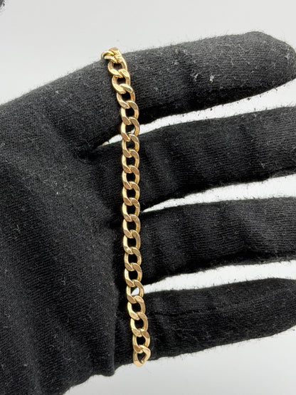 10k Yellow Gold 4.6 gram Custom Curb Chain Bracelet  8"