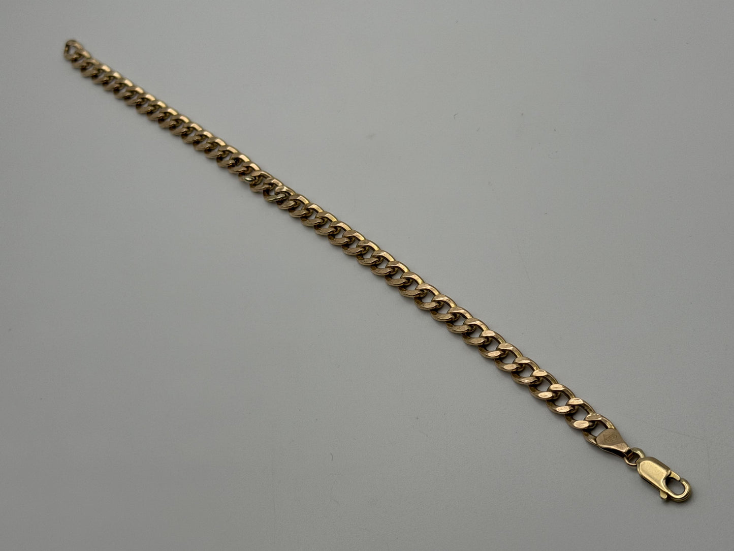 10k Yellow Gold 4.6 gram Custom Curb Chain Bracelet  8"