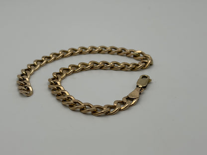 10k Yellow Gold 4.6 gram Custom Curb Chain Bracelet  8"