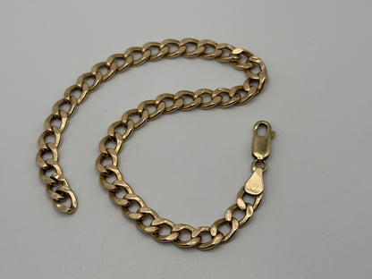 10k Yellow Gold 4.6 gram Custom Curb Chain Bracelet  8"