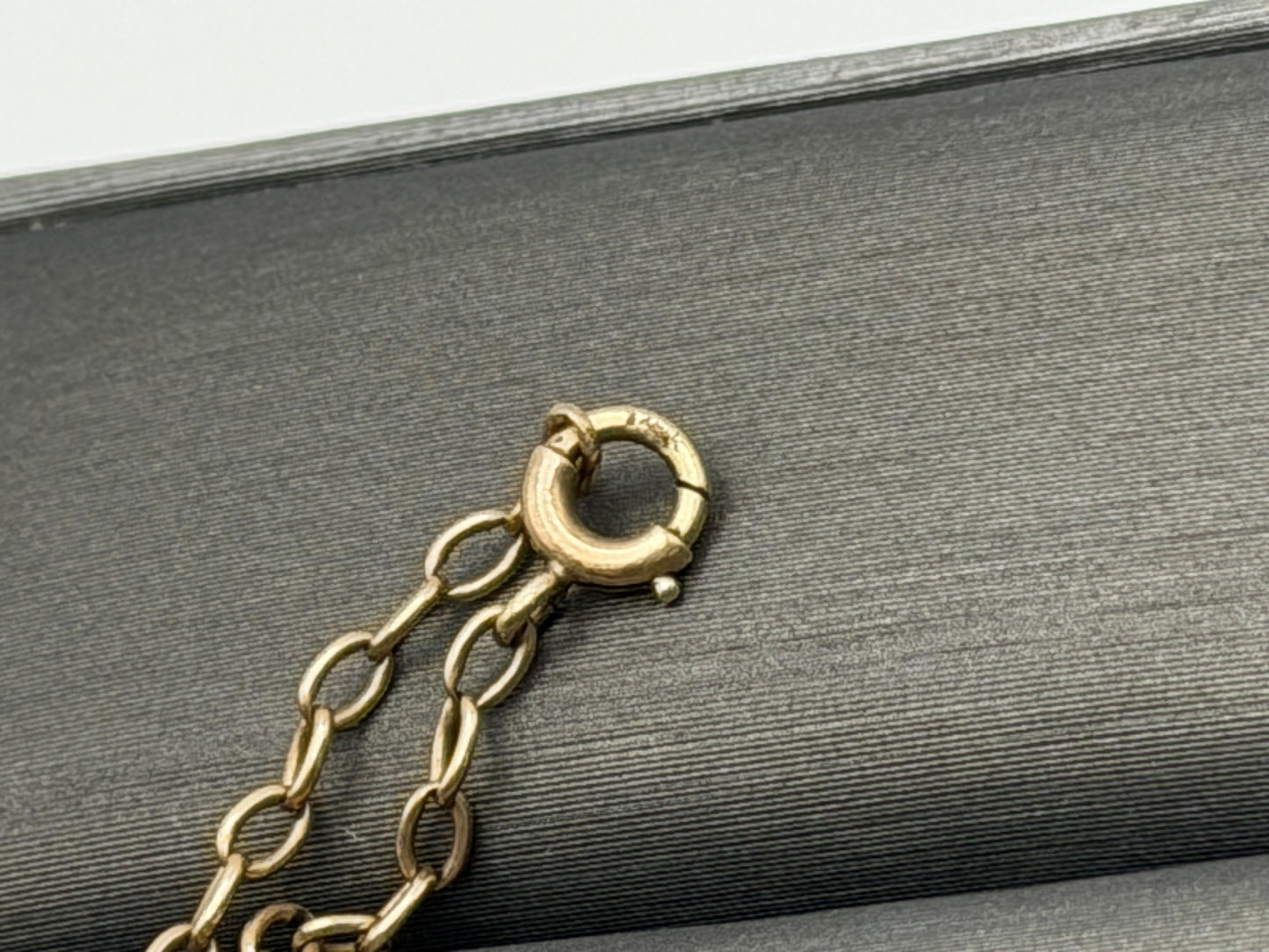 14k Round Chain Link Solid Gold Necklace 30" Double Choker