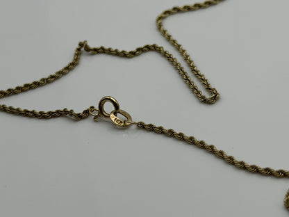 14k Yellow Gold Classic Rope Chain Necklace 24"