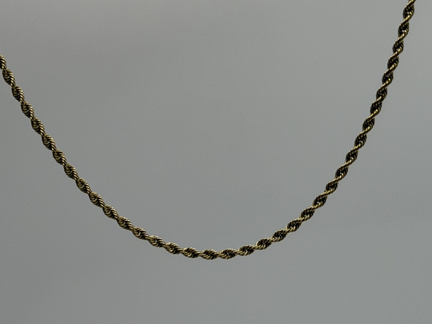 14k Yellow Gold Classic Rope Chain Necklace 24"