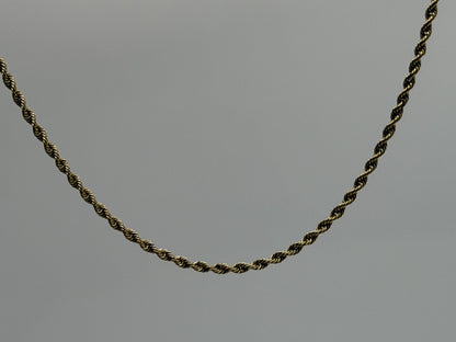 14k Yellow Gold Classic Rope Chain Necklace 24"