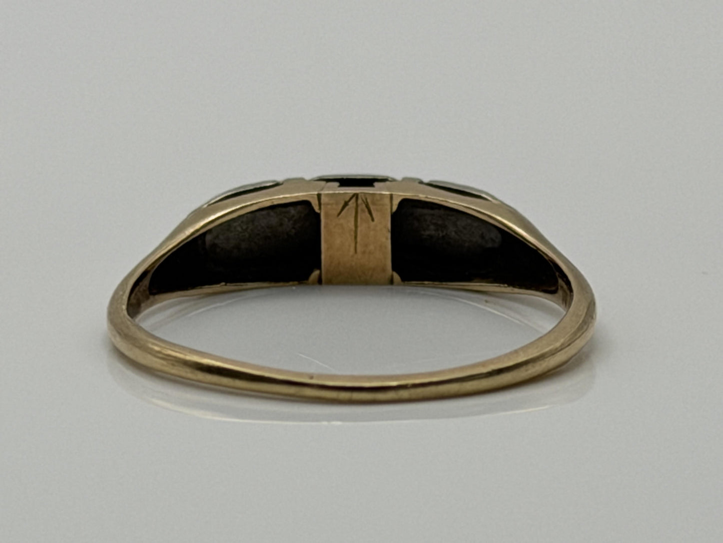 14k Two-Tone Vintage Wedding Ring. Art Deco Ring.