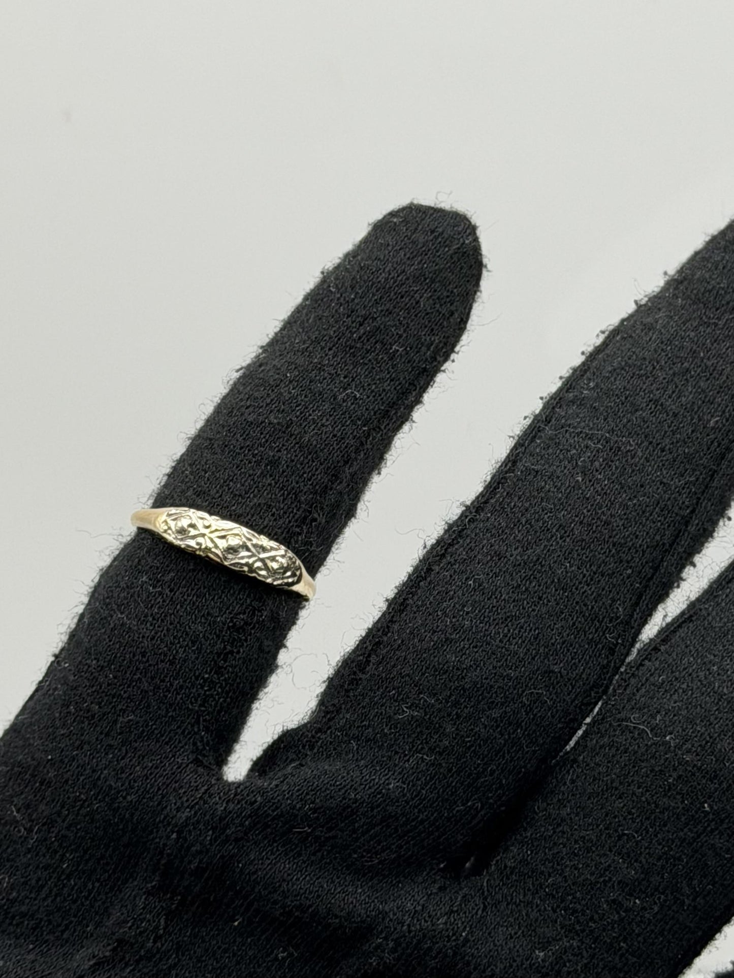 14k Two-Tone Vintage Wedding Ring. Art Deco Ring.
