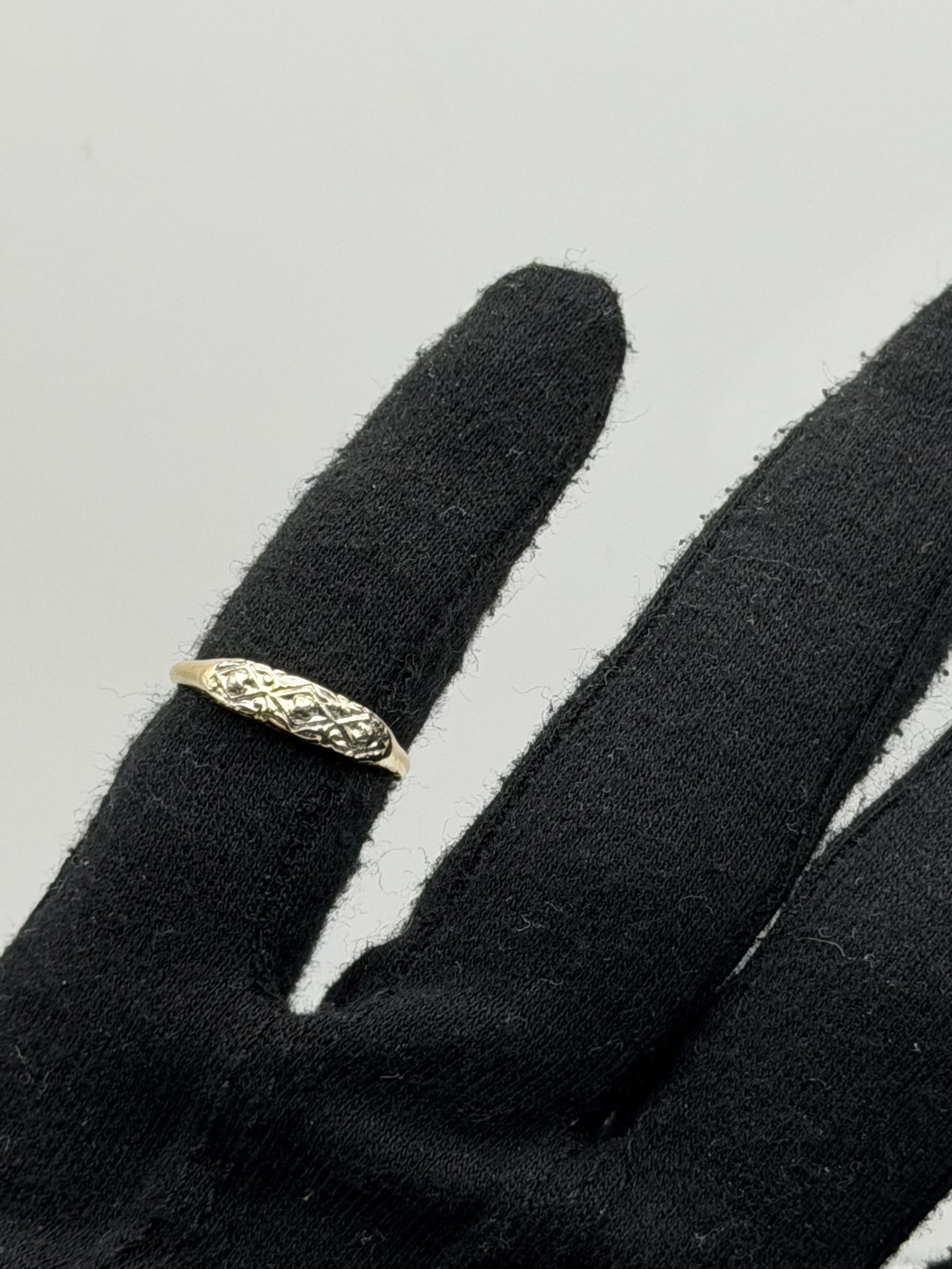 14k Two-Tone Vintage Wedding Ring. Art Deco Ring.