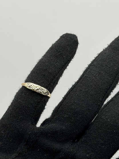 14k Two-Tone Vintage Wedding Ring. Art Deco Ring.