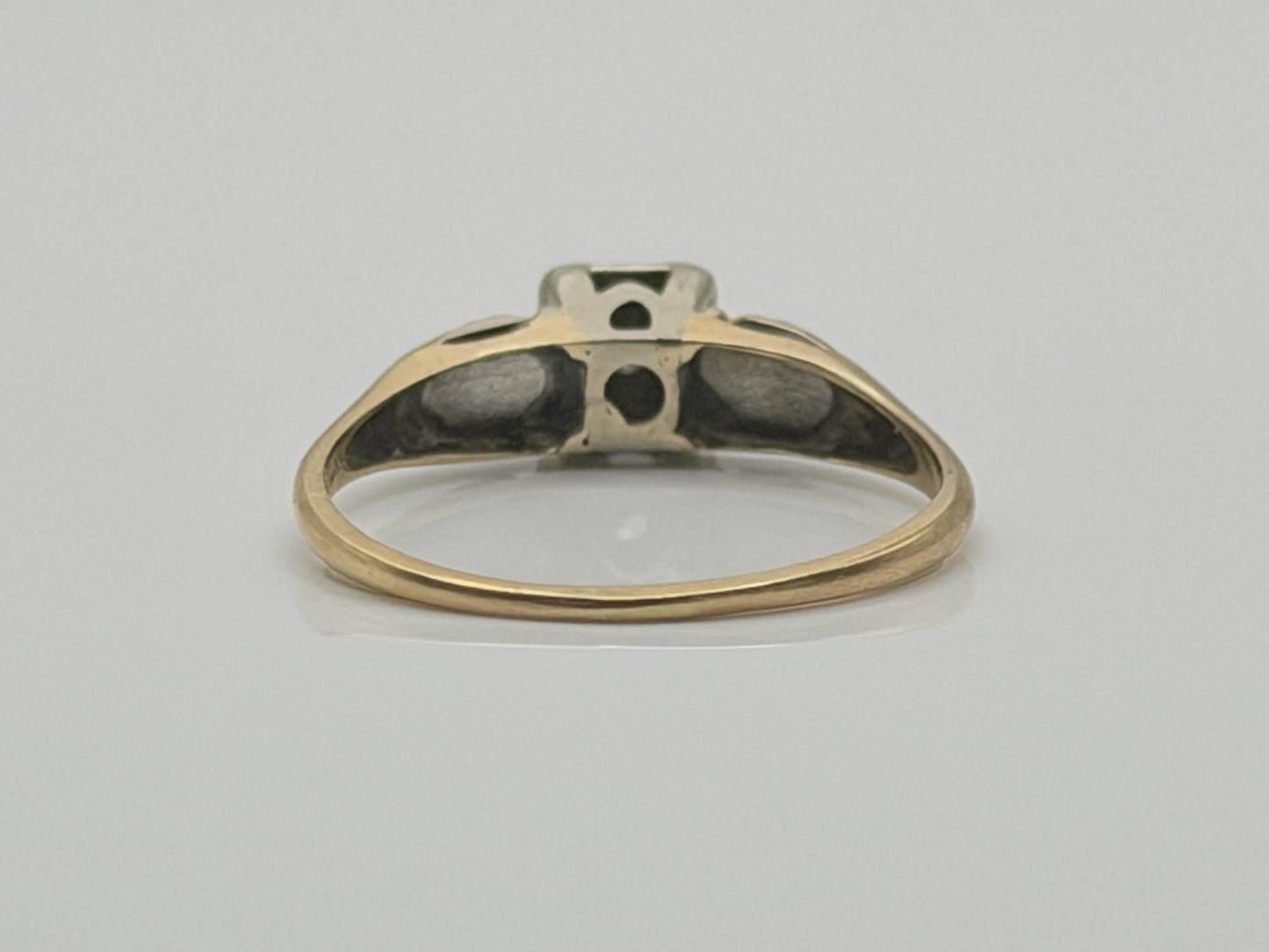14k Two Tone Gold Vintage Diamond Engagement Wedding Ring Band
