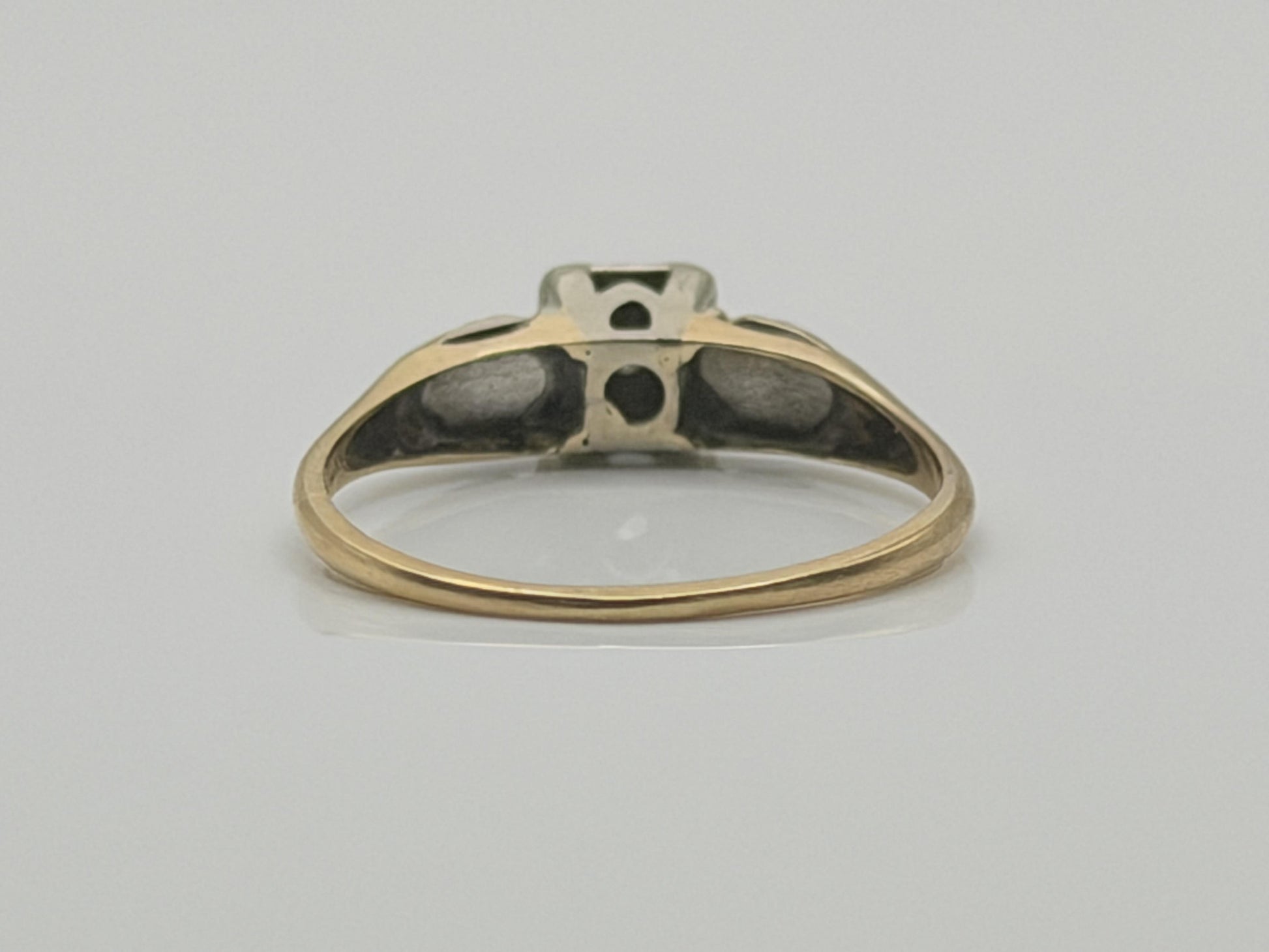 14k Two Tone Gold Vintage Diamond Engagement Wedding Ring Band