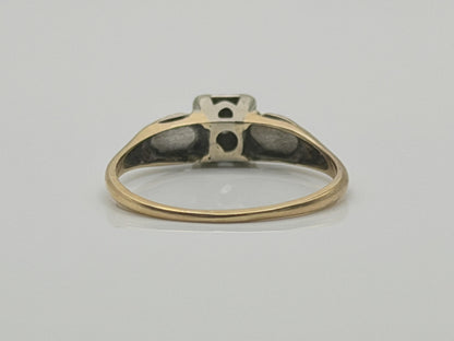 14k Two Tone Gold Vintage Diamond Engagement Wedding Ring Band
