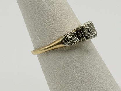 14k Two Tone Gold Vintage Diamond Engagement Wedding Ring Band