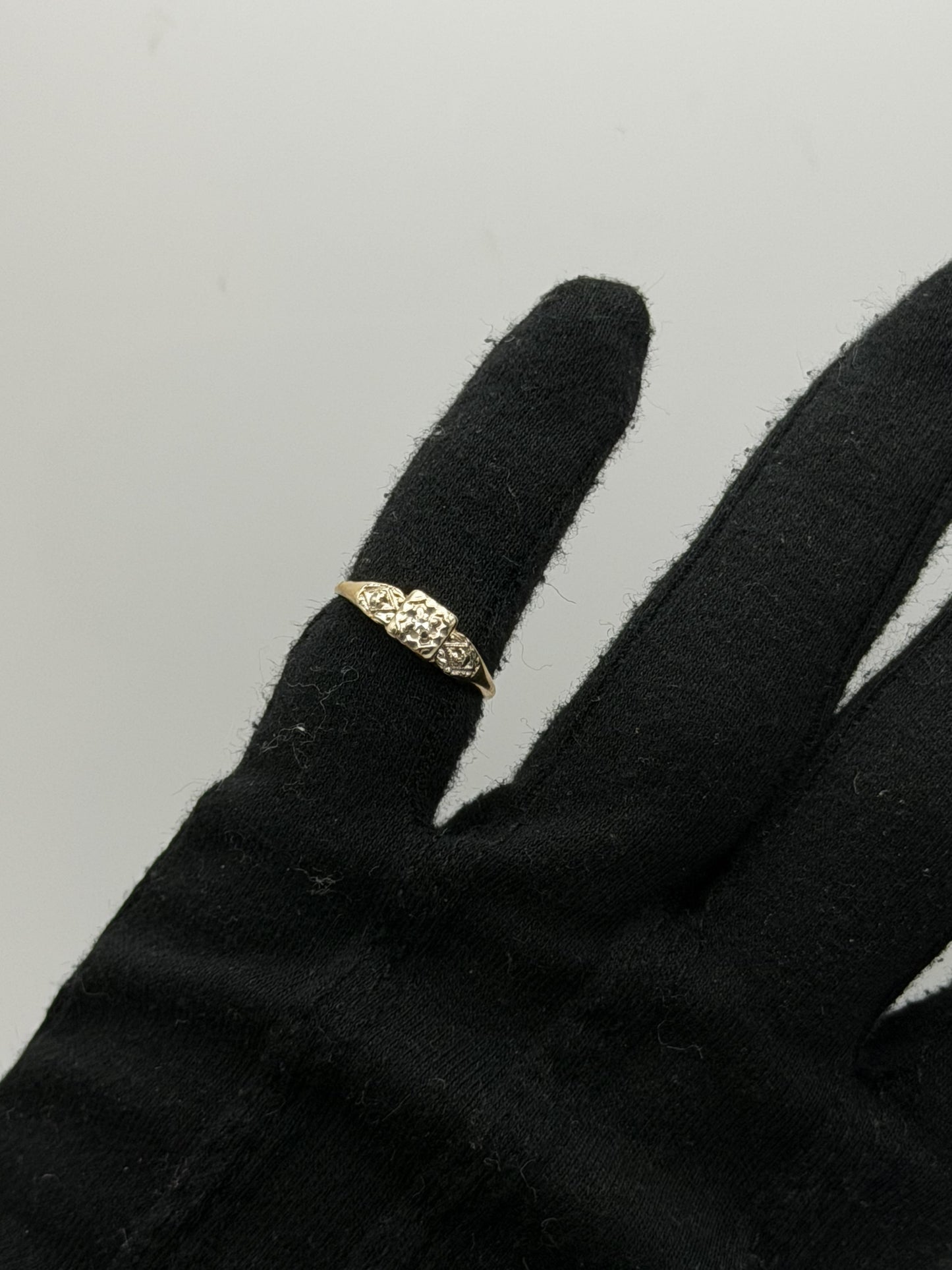 14k Two Tone Gold Vintage Diamond Engagement Wedding Ring Band