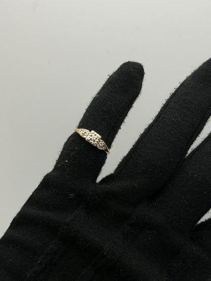 14k Two Tone Gold Vintage Diamond Engagement Wedding Ring Band