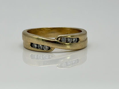 14k Yellow Gold Mens Diamond Ring. Wedding Ring. Anniversary Band Ring.