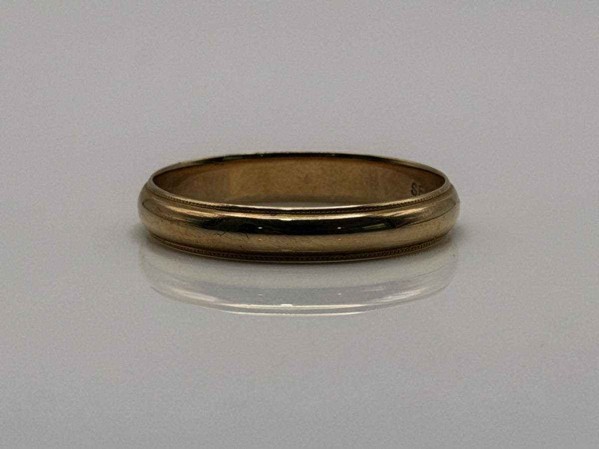 14k Yellow Gold Miligrain Comfort Fit Wedding Ring.