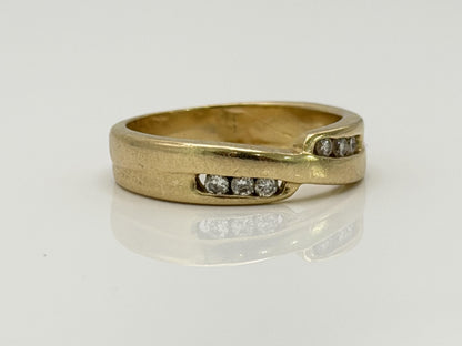 14k Yellow Gold Mens Diamond Ring. Wedding Ring. Anniversary Band Ring.