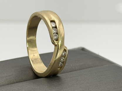 14k Yellow Gold Mens Diamond Ring. Wedding Ring. Anniversary Band Ring.