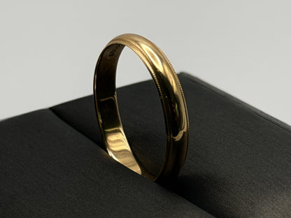 14k Yellow Gold Miligrain Comfort Fit Wedding Ring.