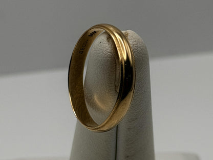 14k Yellow Gold Miligrain Comfort Fit Wedding Ring.