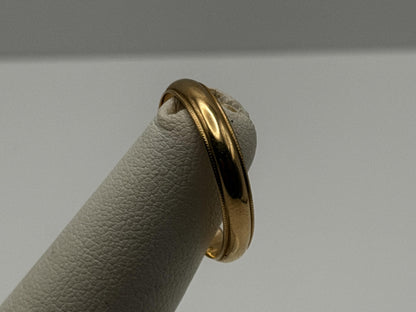 14k Yellow Gold Miligrain Comfort Fit Wedding Ring.