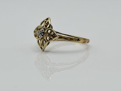 10k Diamond Filigree JCM Ring. Art Deco Ring. JCM Designer Ring.