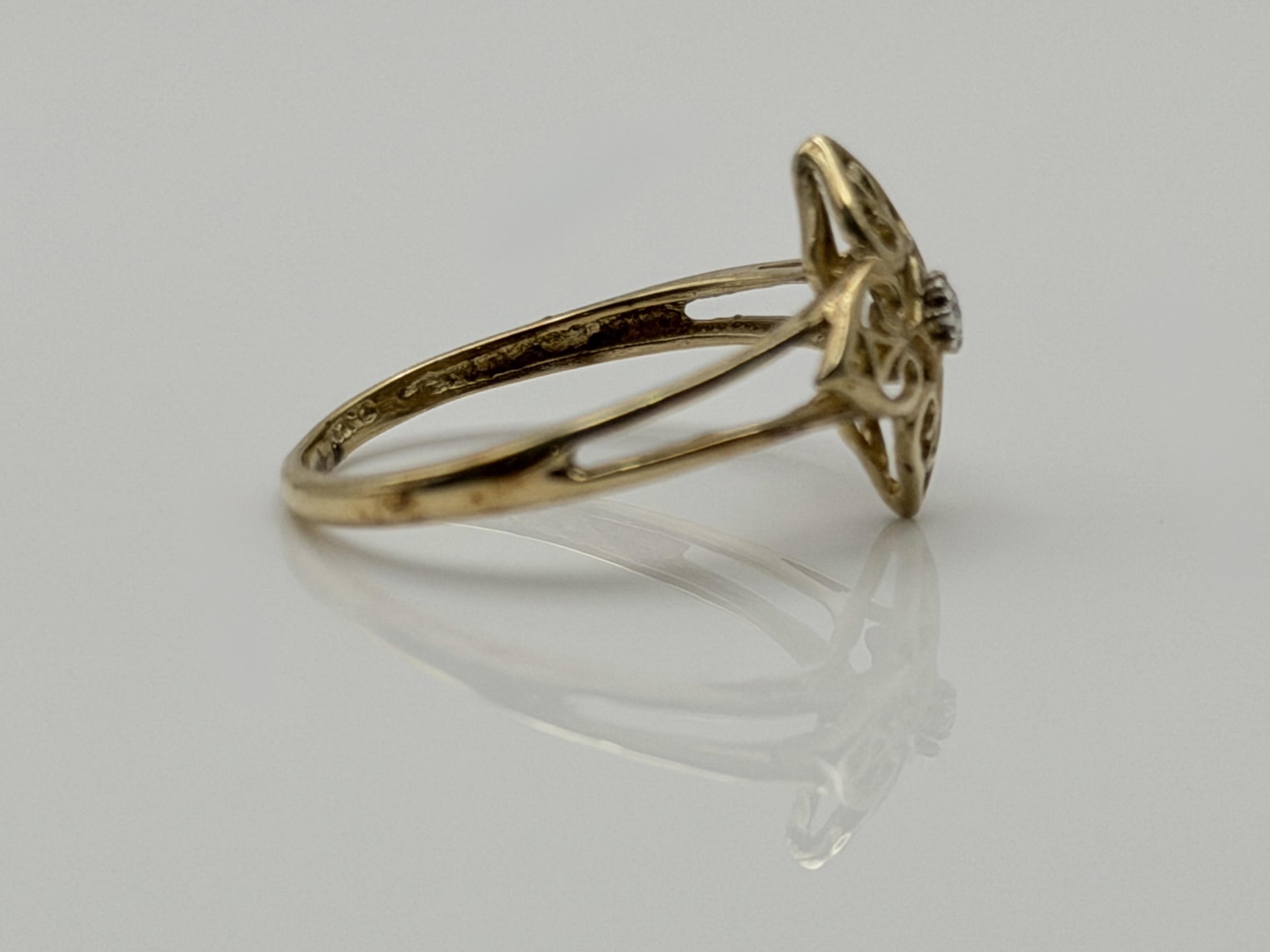 10k Diamond Filigree JCM Ring. Art Deco Ring. JCM Designer Ring.