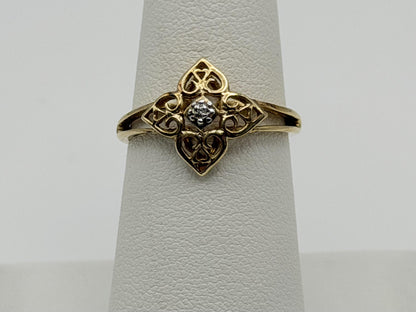10k Diamond Filigree JCM Ring. Art Deco Ring. JCM Designer Ring.