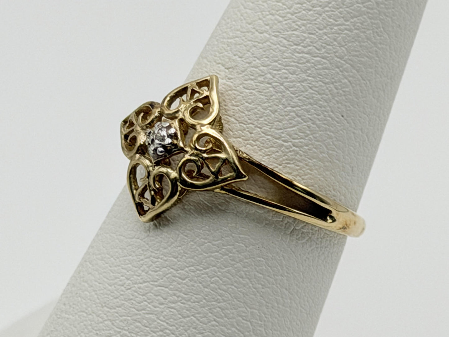 10k Diamond Filigree JCM Ring. Art Deco Ring. JCM Designer Ring.