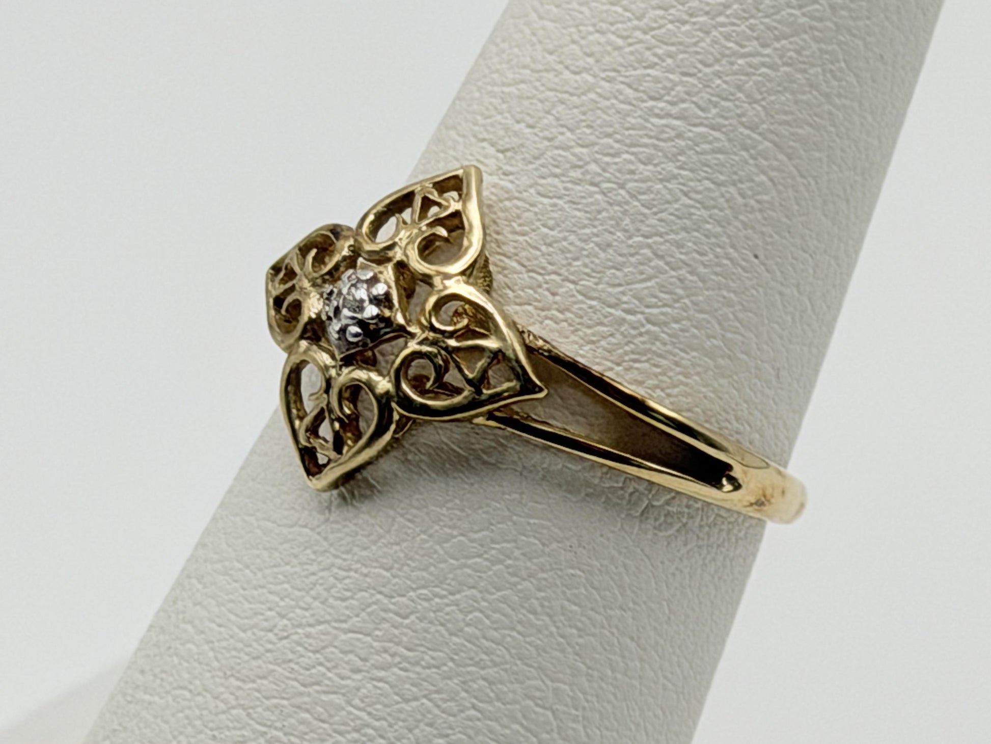 10k Diamond Filigree JCM Ring. Art Deco Ring. JCM Designer Ring.
