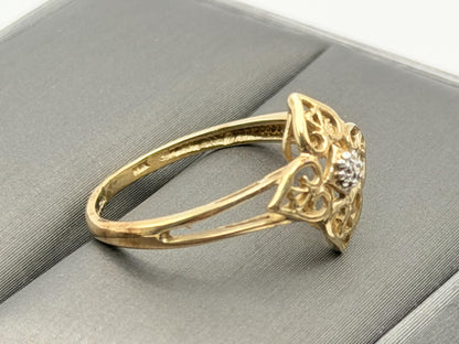 10k Diamond Filigree JCM Ring. Art Deco Ring. JCM Designer Ring.